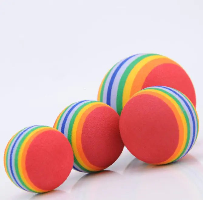 Louka Pet Rainbow Ball Cat Foam Colorful Bouncy Ball