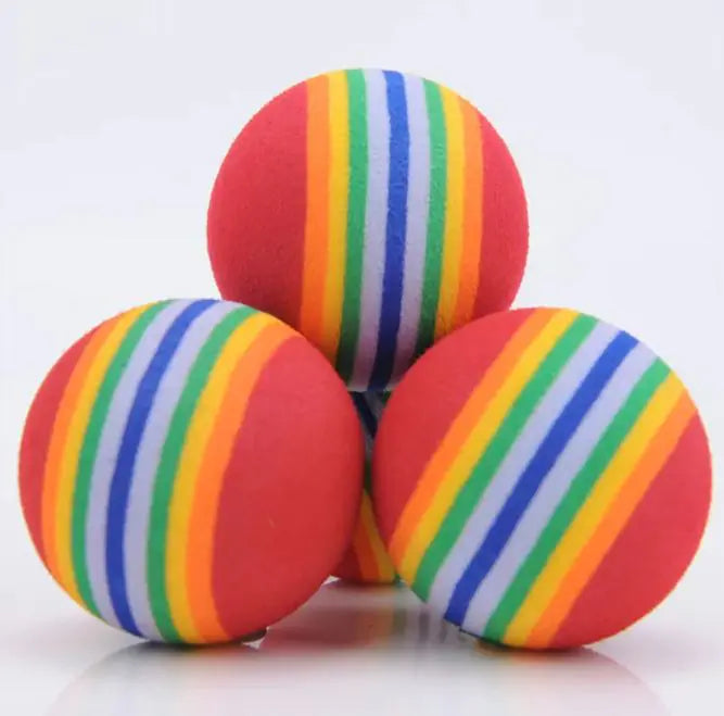 Louka Pet Rainbow Ball Cat Foam Colorful Bouncy Ball