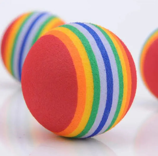 Louka Pet Rainbow Ball Cat Foam Colorful Bouncy Ball